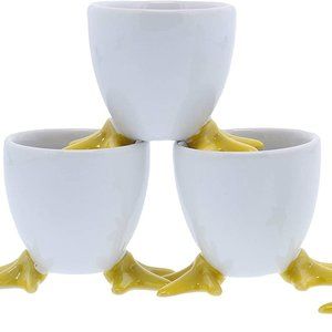 New BIA Cordon Bleu Porcelain Chicken Feet Egg Cups, Set of 4